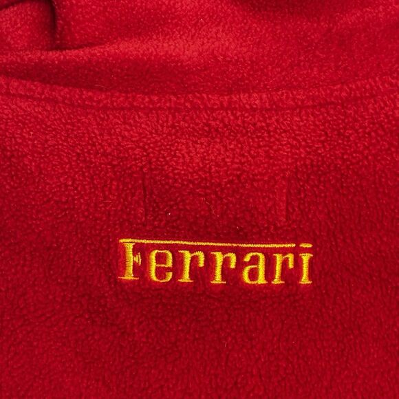 Ferrari Red Fleece Quarter Zip Pullover Men’s 2XL LA Loving Embroidered Horse - Picture 7 of 7